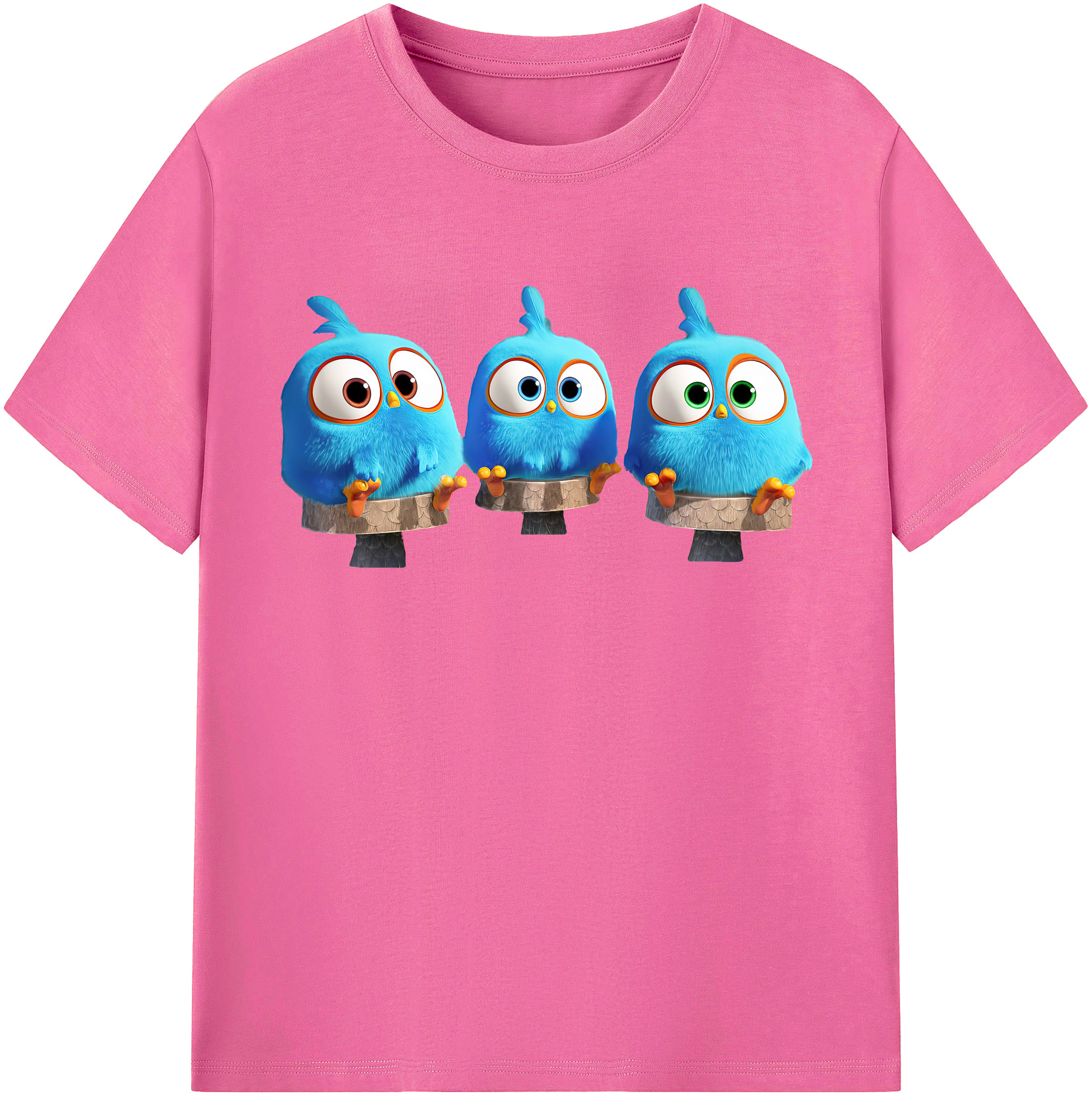 （画像用） Angry Birds アングリーバード レディースカジュアルプリントTシャツ（綿100％）